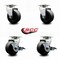 Service Caster 4 Inch Glass Filled Nylon Swivel Caster Set with Roller Bearings 2 Brakes SCC SCC-20S420-GFNR-2-TLB-2 - alternate 4